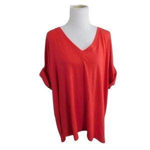 Zenana Premium Size 2X Plus Size Red Knit Cap Sleeve Casual Top NWT